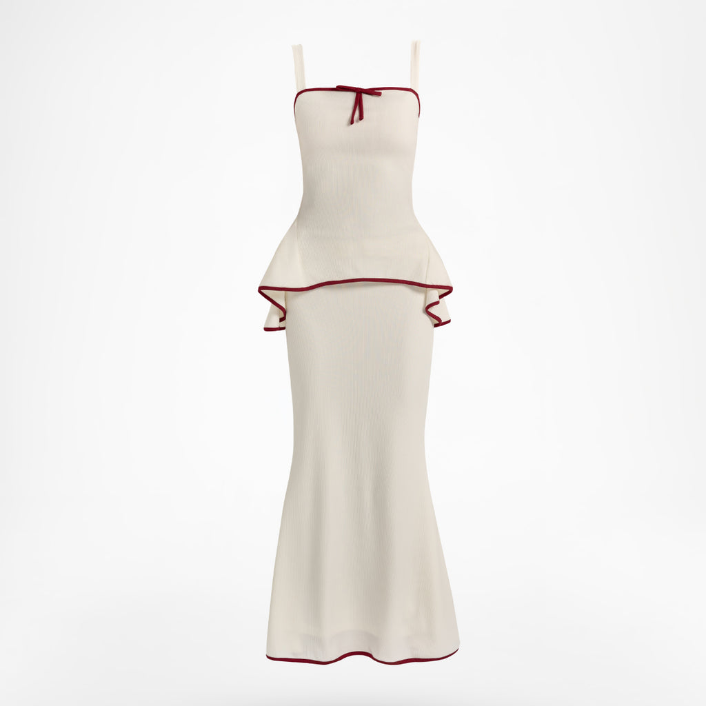 LUMIERE – 2-piece knit set (top + maxi skirt)