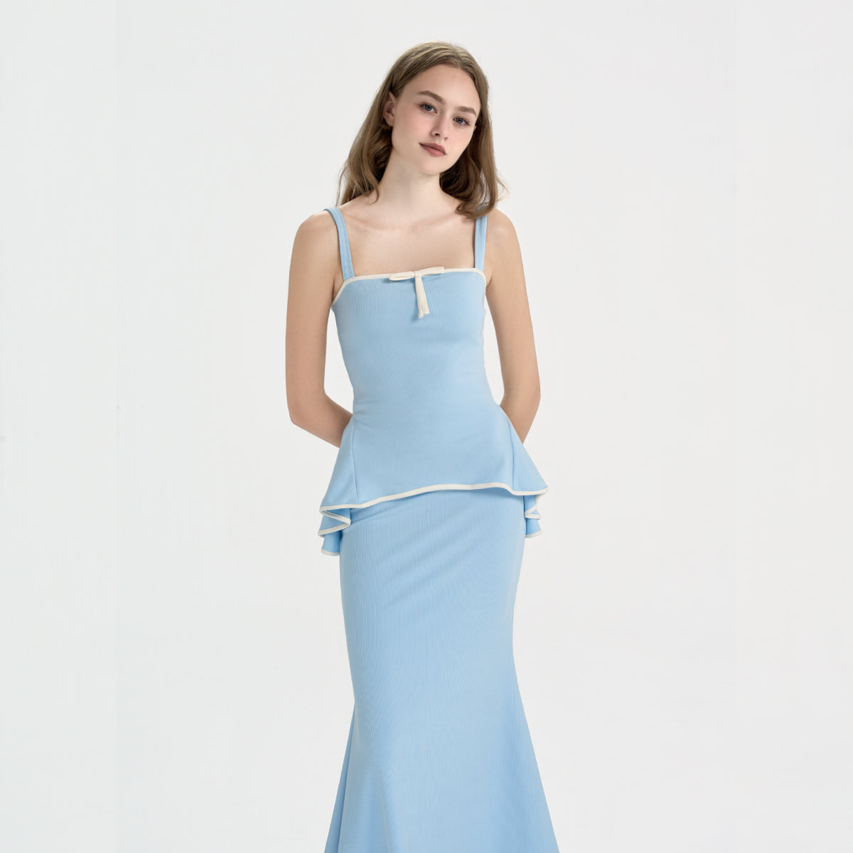 LUMIERE – 2-piece knit set (top + maxi skirt)