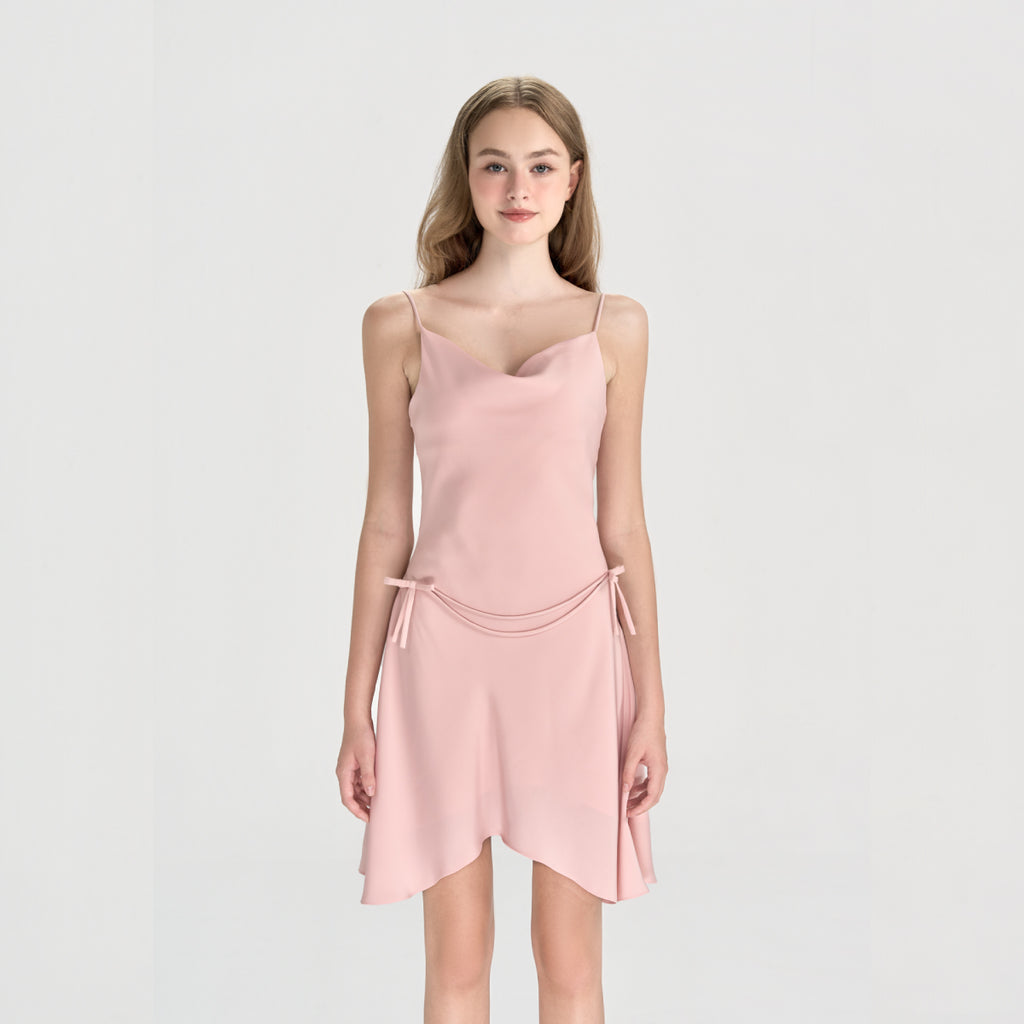 FAIRY – Cowl Neck Silk Dress