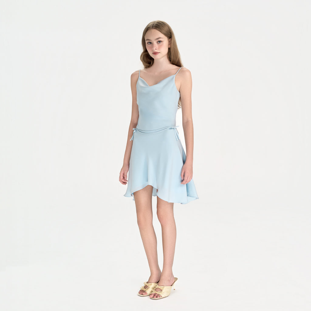 FAIRY – Cowl Neck Silk Dress