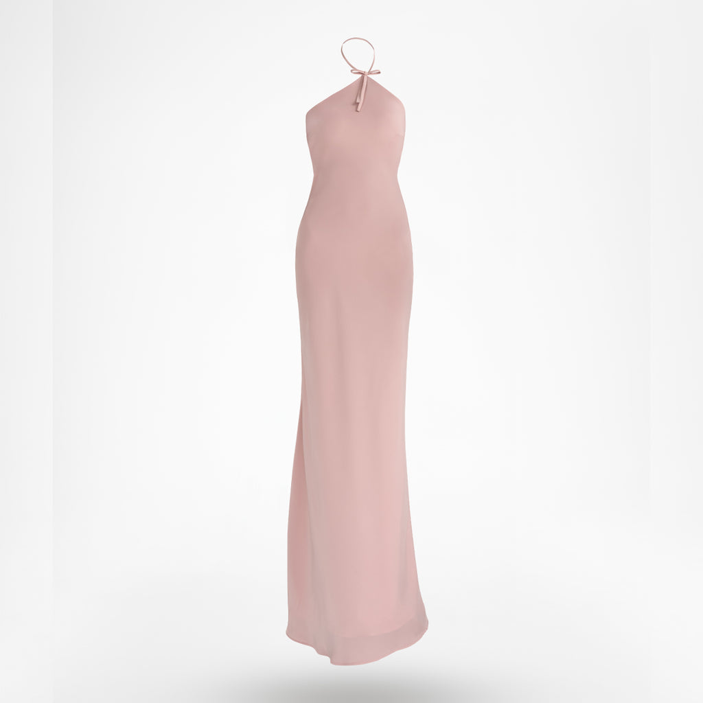 LILA – Halterneck Silk Maxi Dress