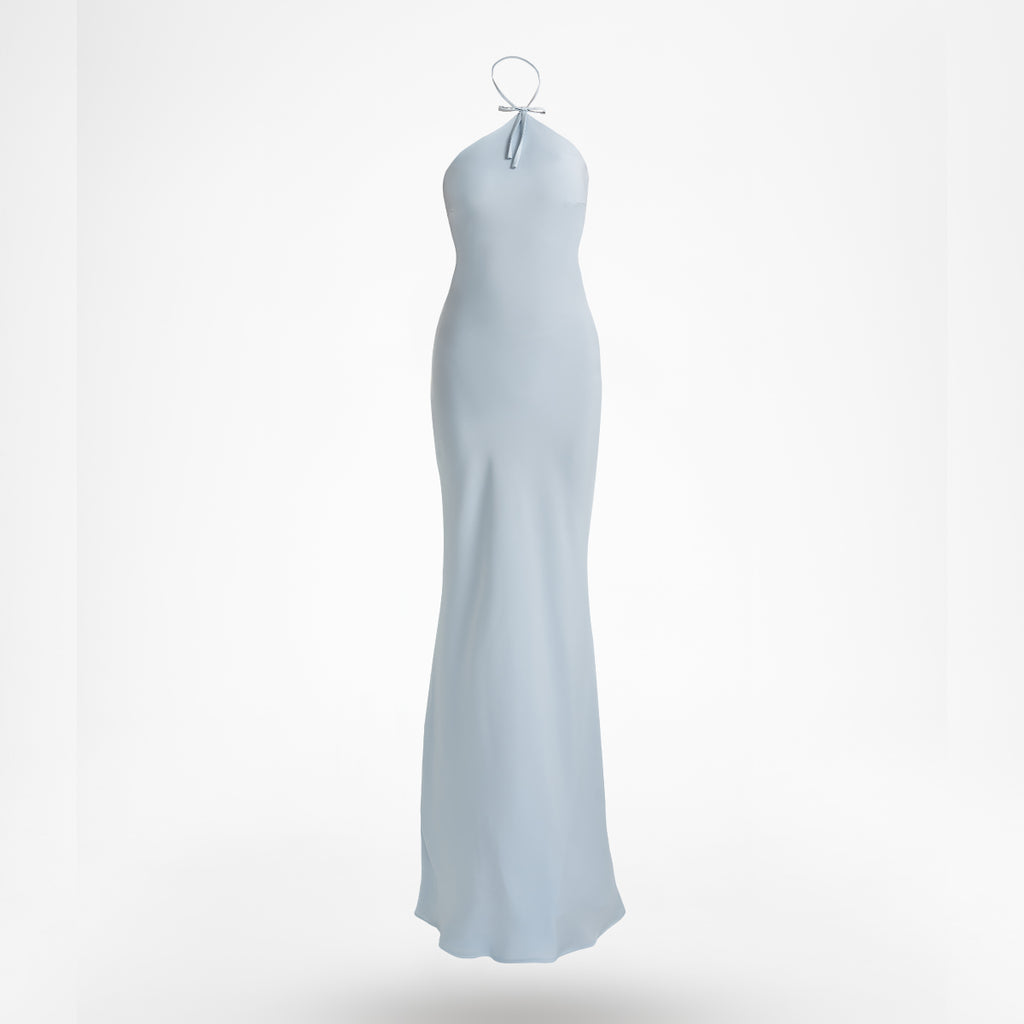 LILA – Halterneck Silk Maxi Dress