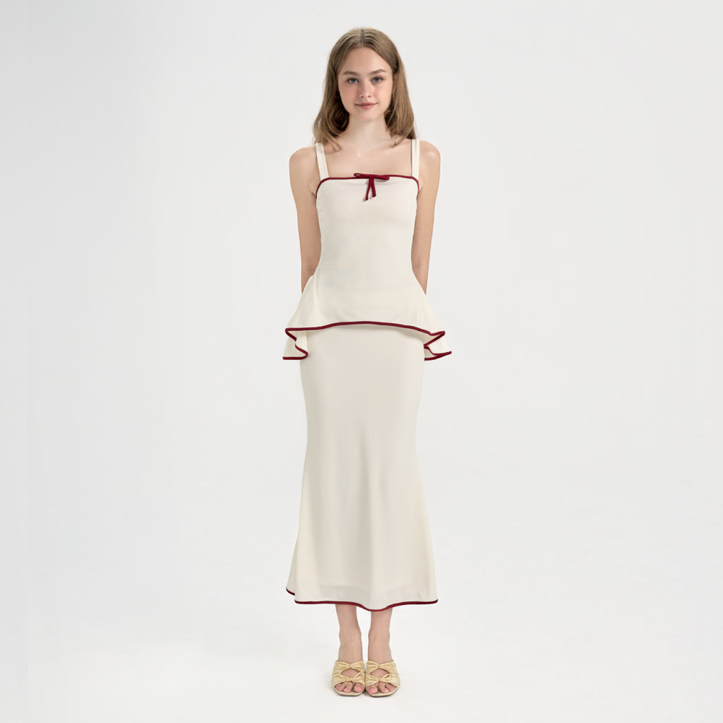 LUMIERE – 2-piece knit set (top + maxi skirt)