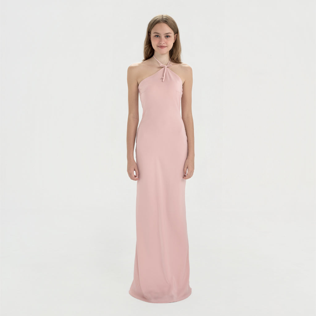 LILA – Halterneck Silk Maxi Dress