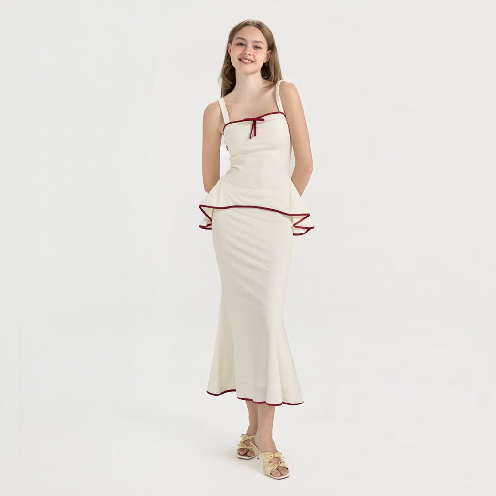 LUMIERE – 2-piece knit set (top + maxi skirt)