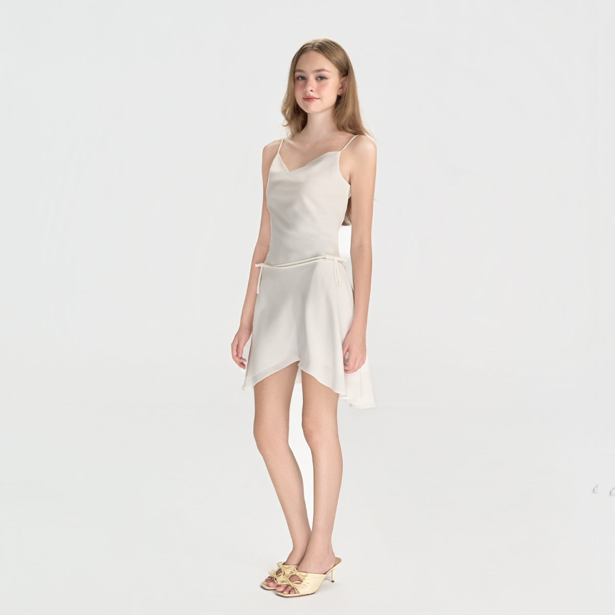 FAIRY Đầm lụa cổ đổ
