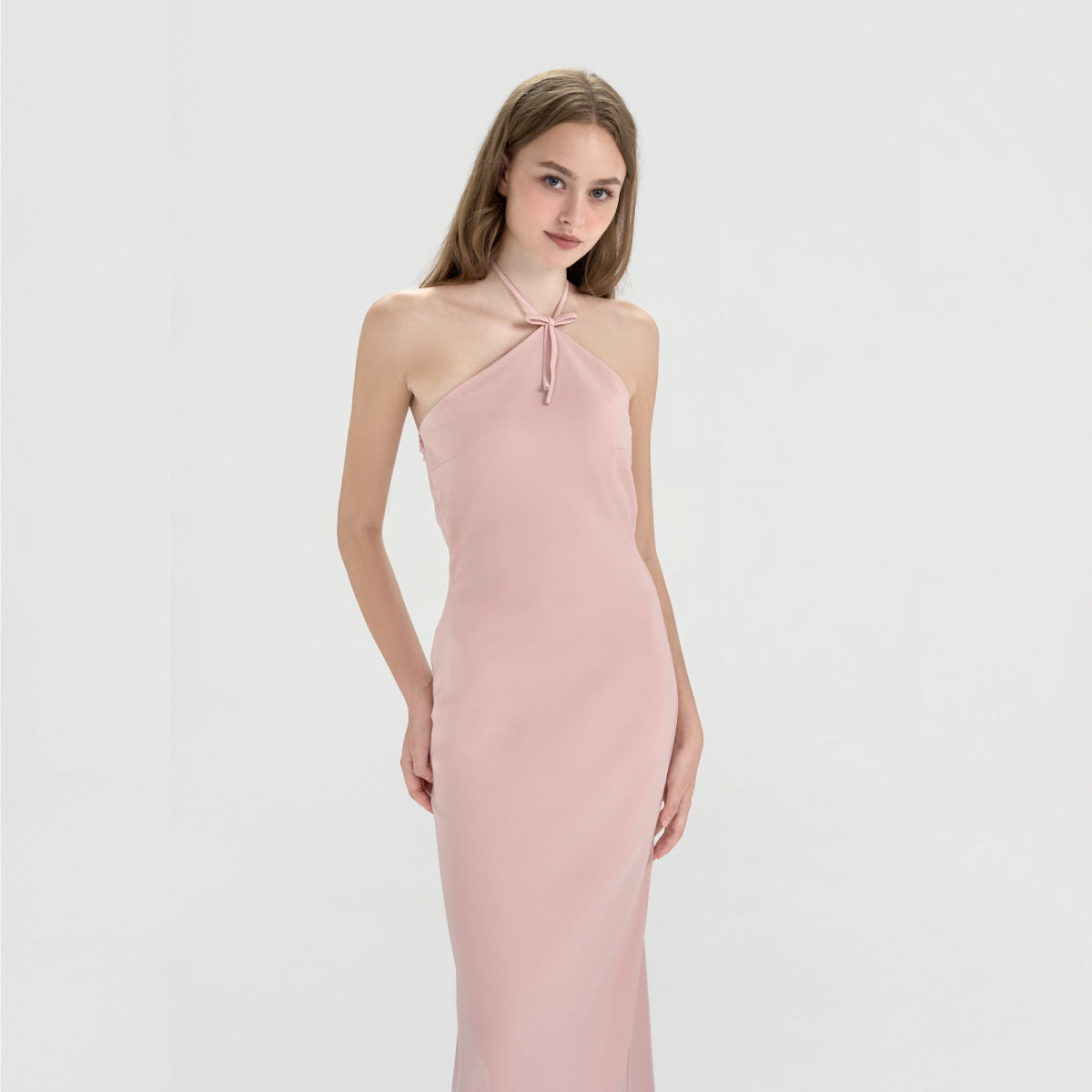 LILA – Halterneck Silk Maxi Dress