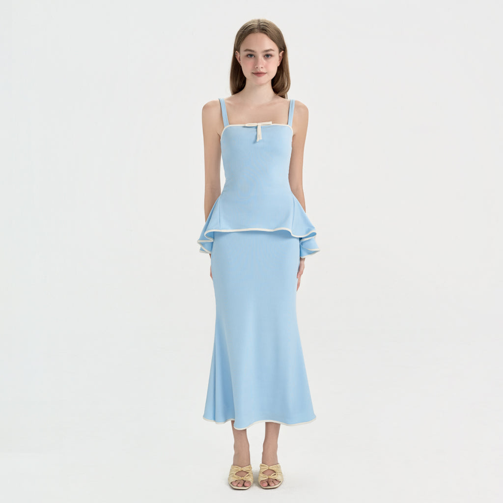 LUMIERE – 2-piece knit set (top + maxi skirt)