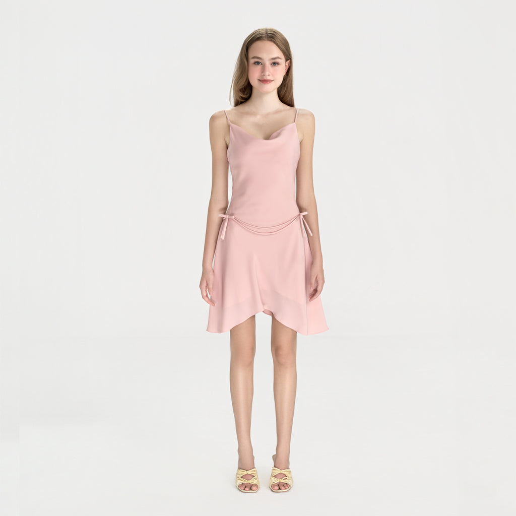 FAIRY – Cowl Neck Silk Dress