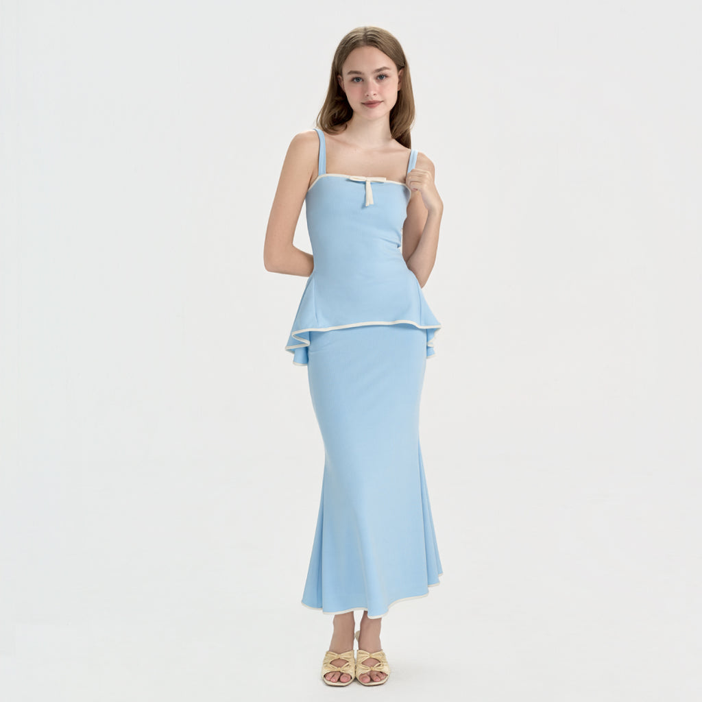 LUMIERE – 2-piece knit set (top + maxi skirt)