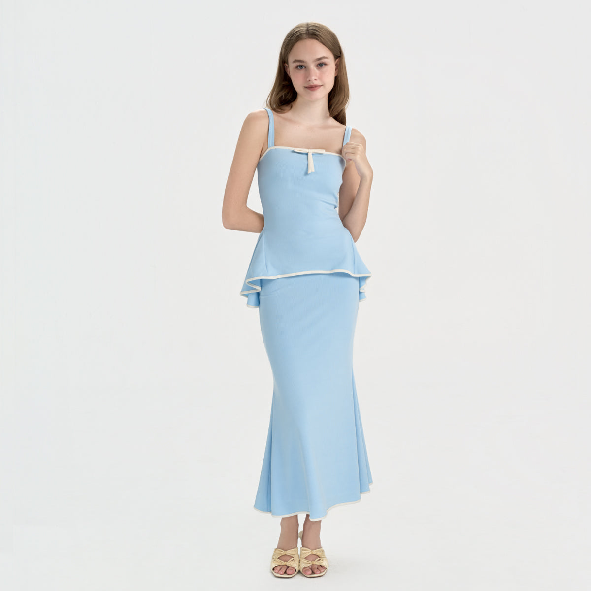 LUMIERE – 2-piece knit set (top + maxi skirt)