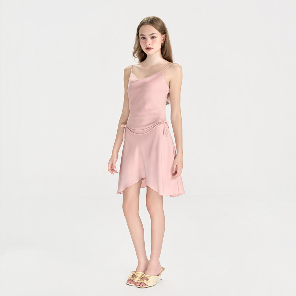 FAIRY – Cowl Neck Silk Dress
