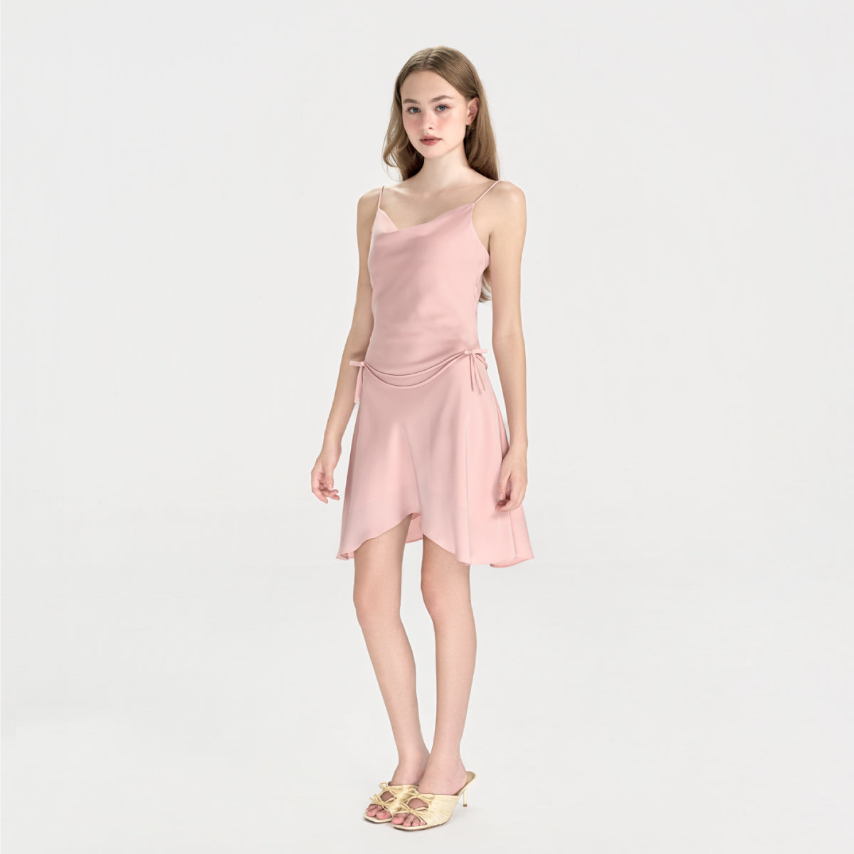 FAIRY – Cowl Neck Silk Dress