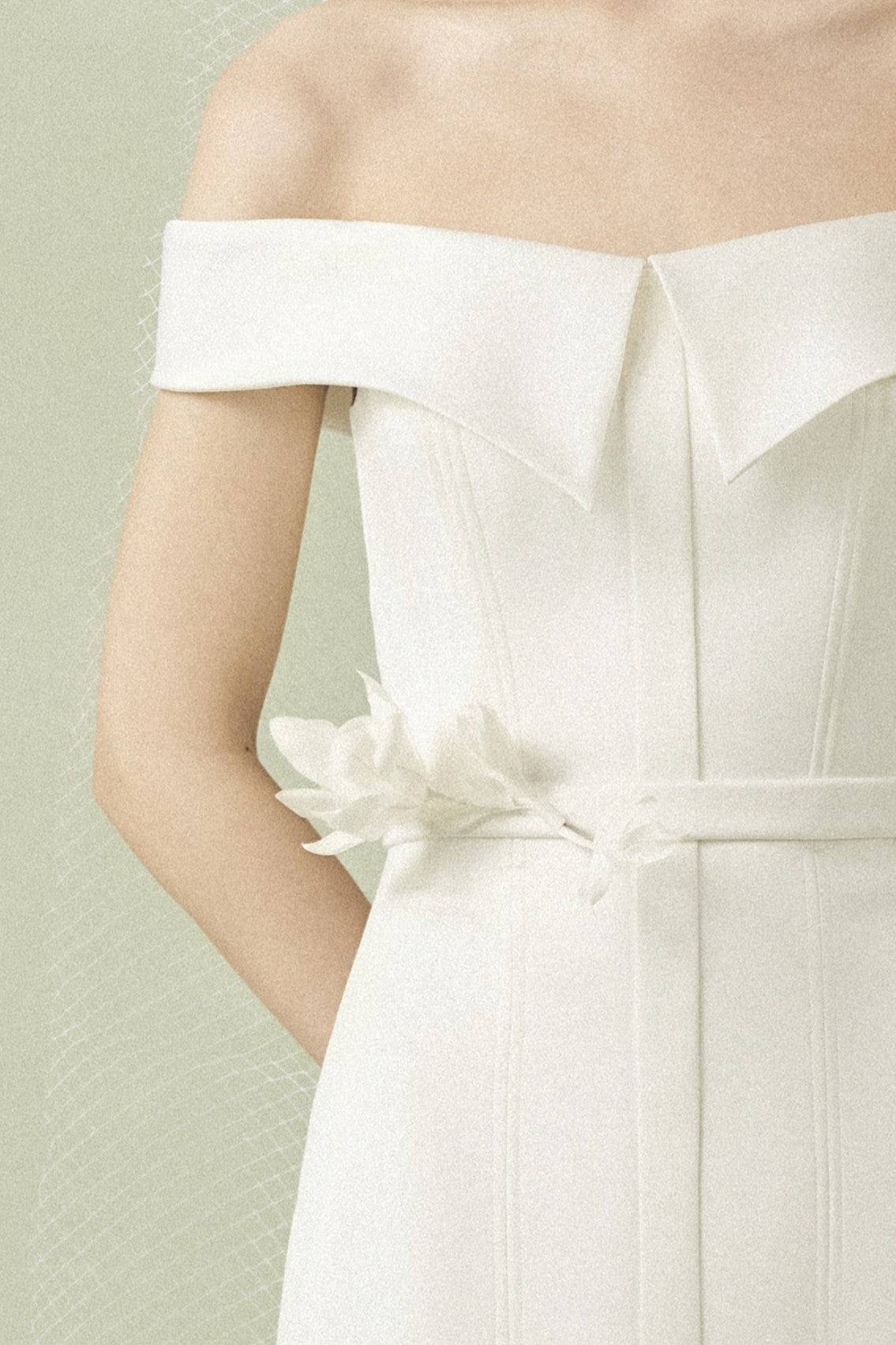 Magnolia Satin Brooch - 3D Floral Pin in White by Lumie Concepts 1